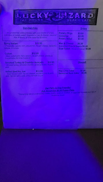 Menu Lucky Lizard Tap House - 8