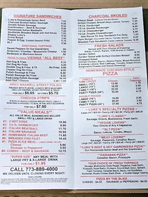 Menu Lukes On Harlem The Original - 9