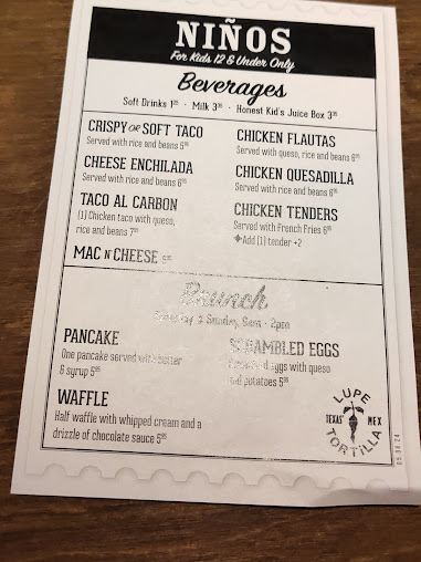 Menu Lupe Tortilla Mexican Restaurant - 0