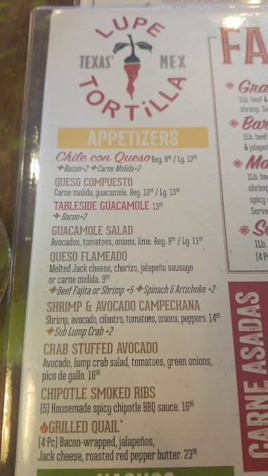 Menu Lupe Tortilla Mexican Restaurant - 5