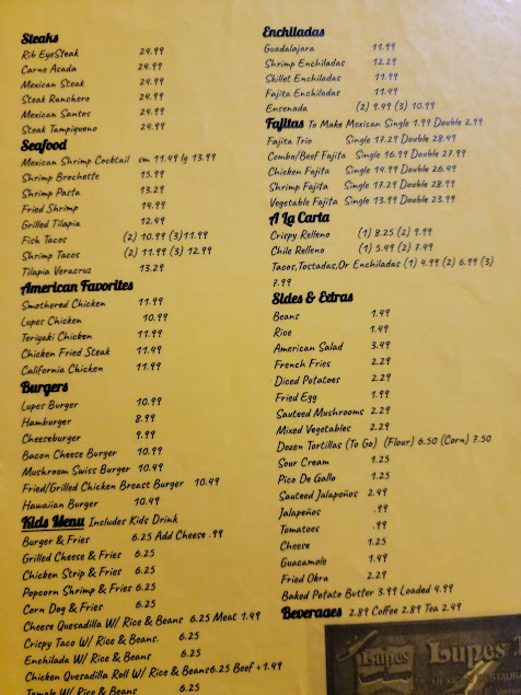 Menu Lupes Ii In Vernon - 1