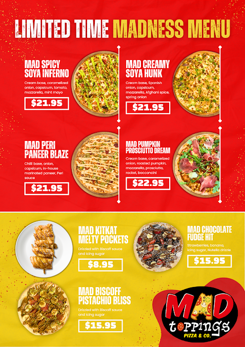 Menu Mad Toppings Randwick Pizza - 3
