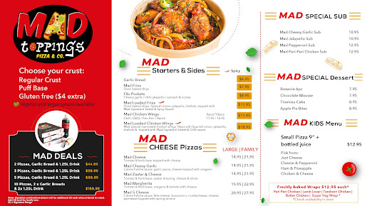 Menu Mad Toppings Randwick Pizza - 5