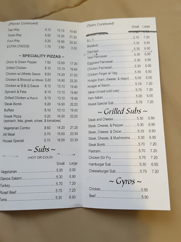 Menu Madison House Of Pizza - 2