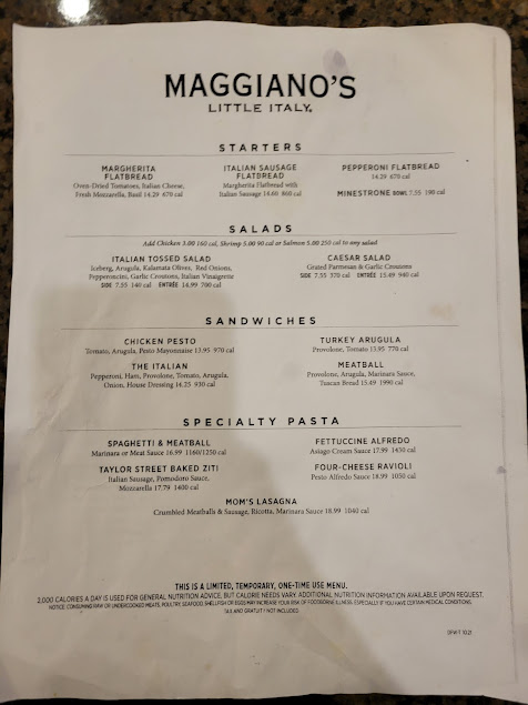 Menu Maggianos Little Italy Dallas - 5