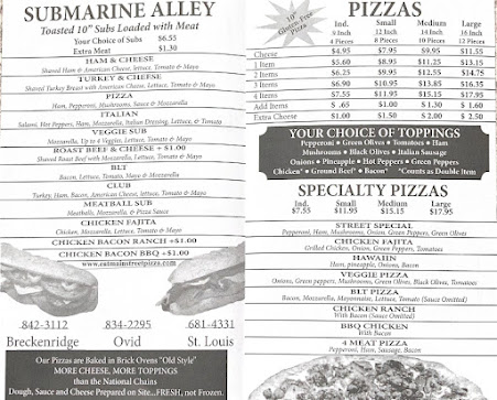 Menu Main Street Pizza Ovid - 0