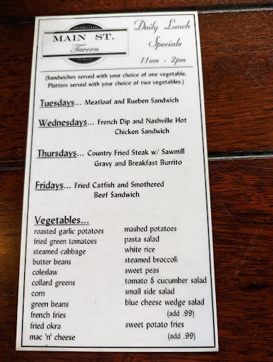Menu Main Street Tavern Montevallo - 6