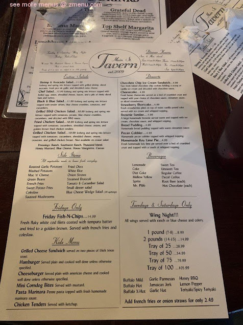 Menu Main Street Tavern Montevallo - 7