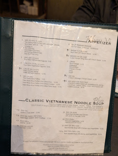 Menu Mai's Restaurant - 0