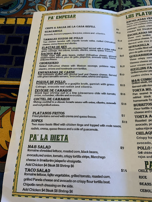 Menu Maiz Barro Mexican Grill Cantina - 5