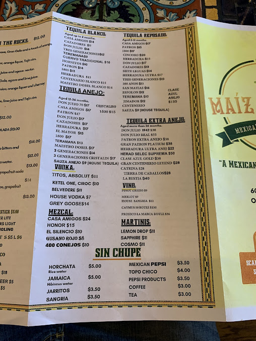 Menu Maiz Barro Mexican Grill Cantina - 6