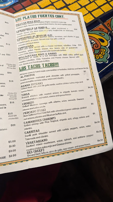 Menu Maiz Barro Mexican Grill Cantina - 8