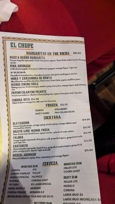 Menu Maiz Barro Mexican Grill Cantina - 9