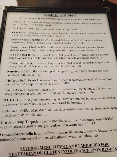 Menu Mallards At The Wharf - 2