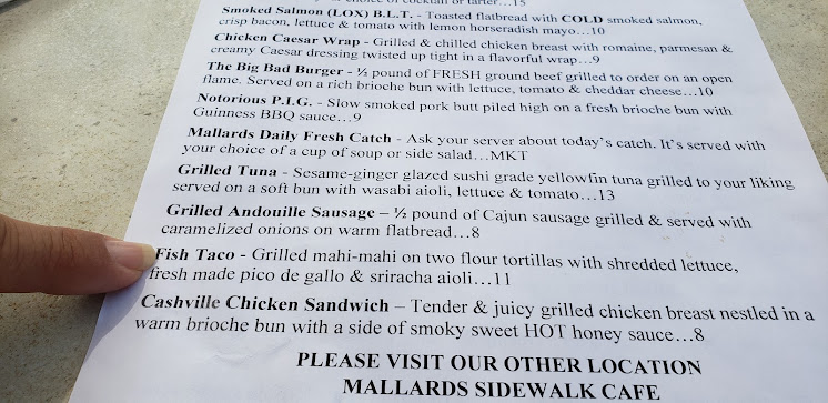 Menu Mallards At The Wharf - 8