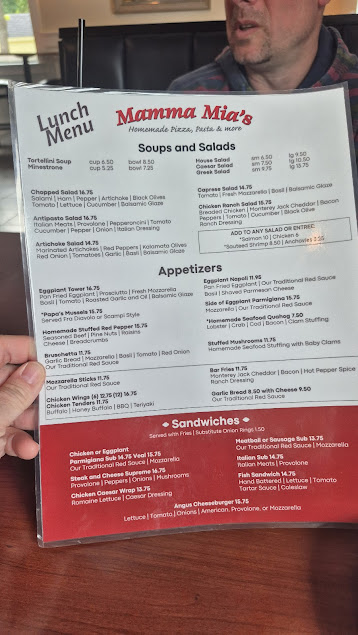 Menu Mamma Mias Restaurants Marshfield - 0