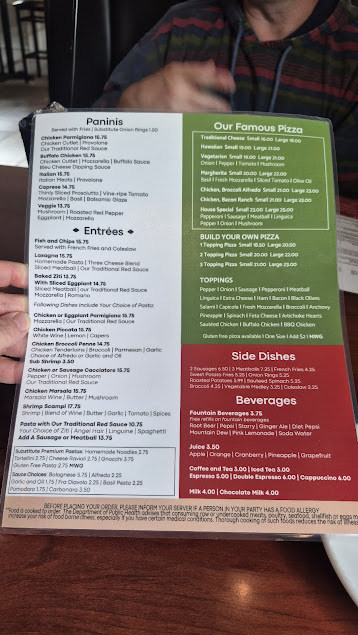 Menu Mamma Mias Restaurants Marshfield - 1