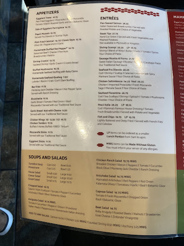 Menu Mamma Mias Restaurants Marshfield - 3