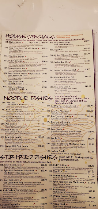 Menu Manee Thai Cuisine Bar Frisco - 9