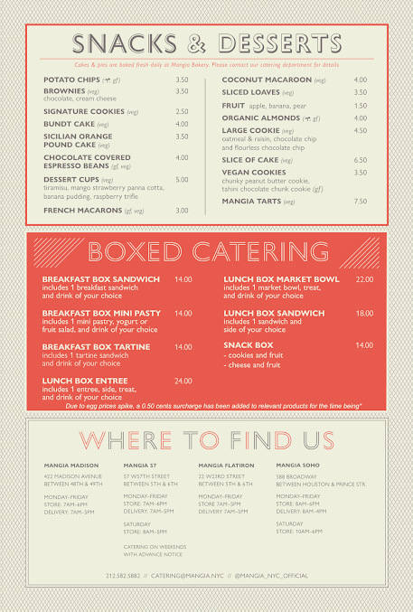 Menu Mangia 23Rd Downtown Italian Food Events Corporate Catering - 8