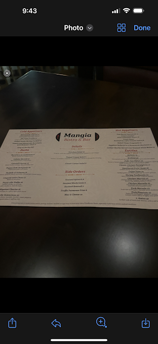 Menu Mangia | Bistro & Bar - 0