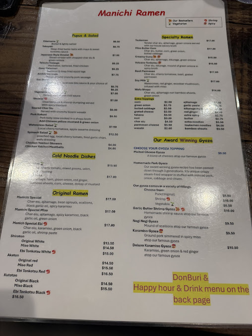Menu Manichi Ramen Kona St - 2