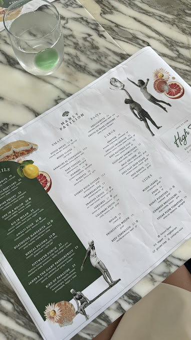 Menu Manly Pavilion - 1