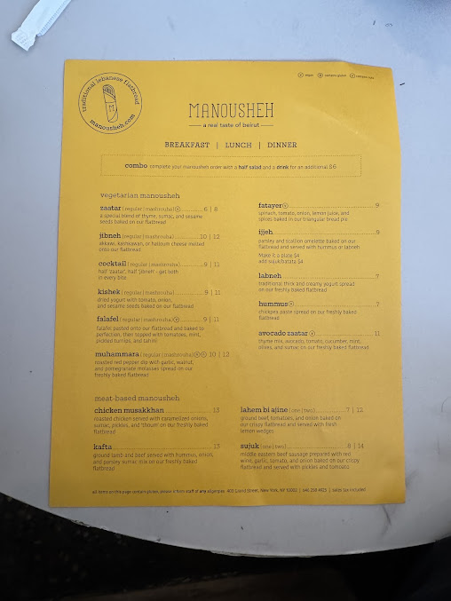 Menu Manousheh Grand - 2