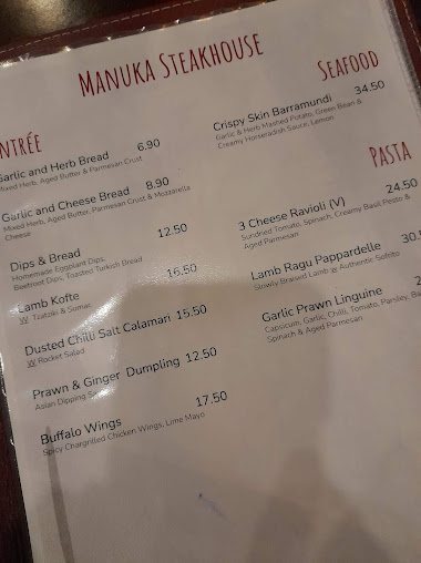 Menu Manuka Steakhouse Act - 5