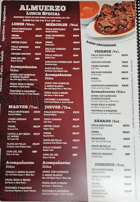 Menu Mar D Plata Dominican Restaurant Bar - 2