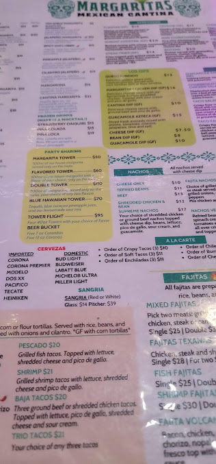 Menu Margaritas Mexican Cantina - 0