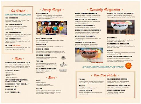 Menu Margaritas Mexican Restaurant Dover - 2