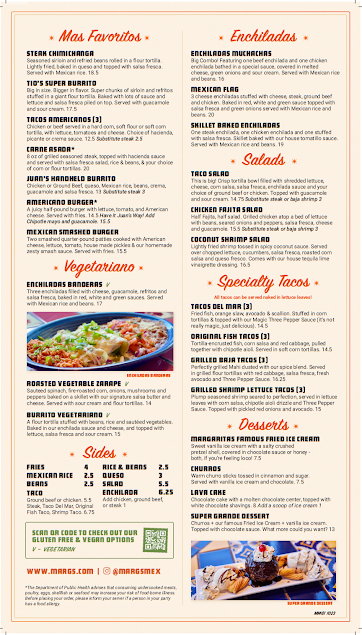 Menu Margaritas Mexican Restaurant Dover - 3
