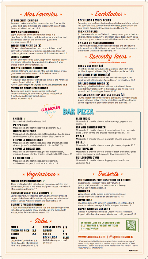 Menu Margaritas Mexican Restaurant Dover - 4