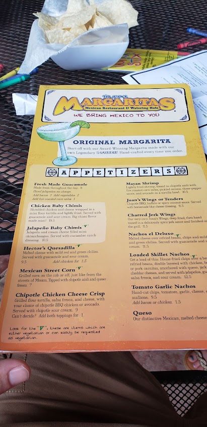 Menu Margaritas Mexican Restaurant Dover - 7