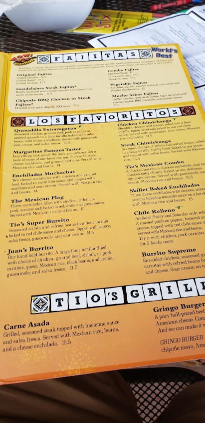 Menu Margaritas Mexican Restaurant Dover - 8