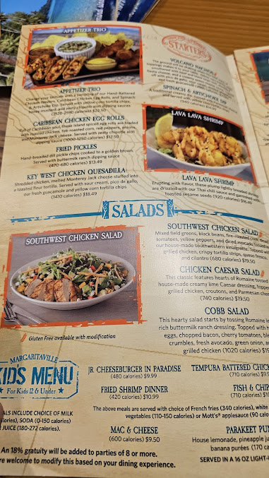 Menu Margaritaville - Atlantic City - 0