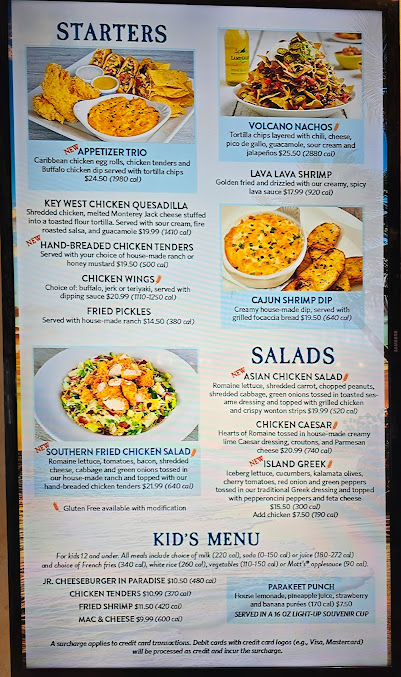 Menu Margaritaville - Atlantic City - 9