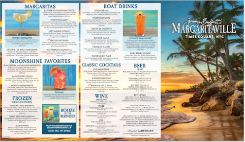 Menu Margaritaville - Times Square - 1