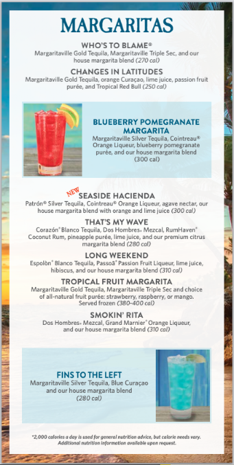 Menu Margaritaville - Times Square - 3