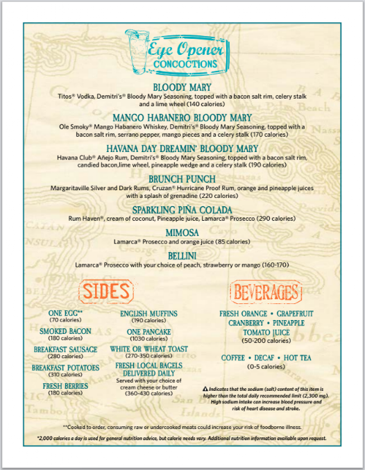 Menu Margaritaville - Times Square - 4