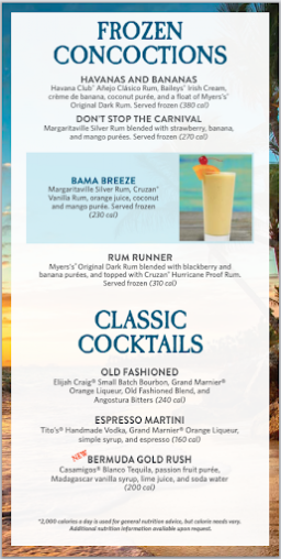 Menu Margaritaville - Times Square - 5