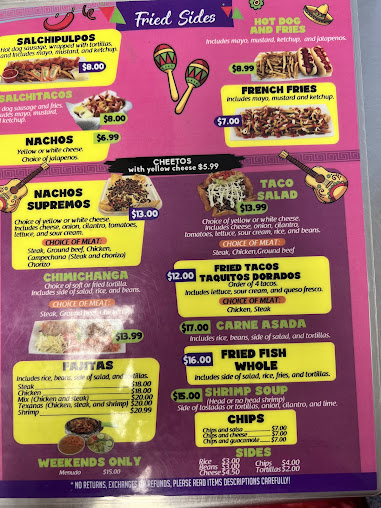 Menu Marianas Tacos Y Paletas - 2