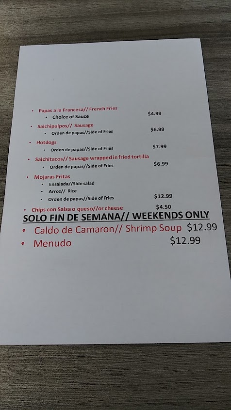 Menu Marianas Tacos Y Paletas - 8