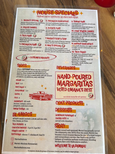 Menu Maria's Mexican Restaurant - 8