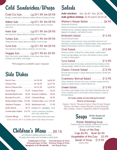 Menu Marinos Pizza Pasta House - 2