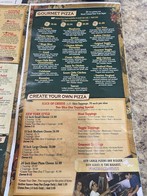 Menu Marios Pizzeria Ristorante Paseo And Wyoming - 9