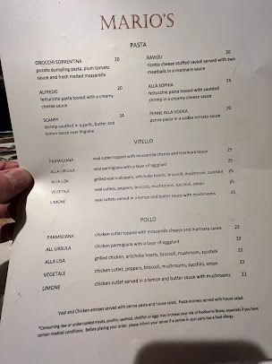 Menu Mario’s Restaurant - 2