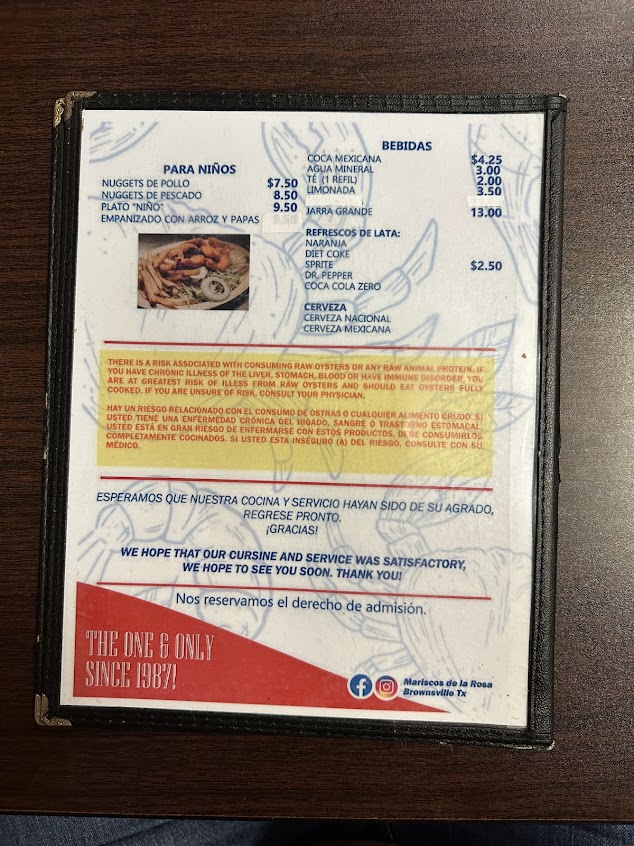 Menu Mariscos De La Rosa - 4