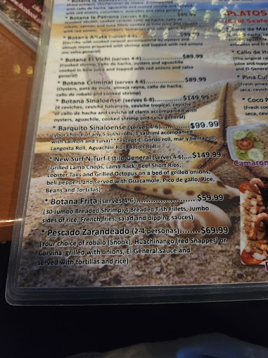 Menu Mariscos El General Oklahoma City - 5